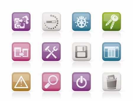 simsearch:400-04274313,k - developer, programming and application icons - vector icon set Stock Photo - Budget Royalty-Free & Subscription, Code: 400-04331261