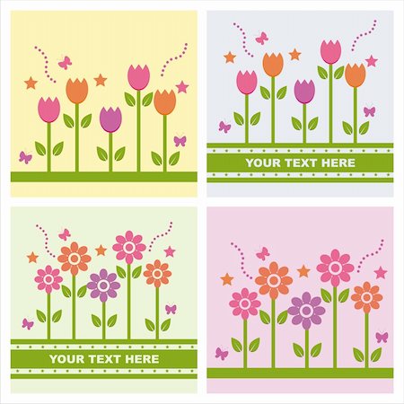 simsearch:400-04330288,k - set of 4  cute spring backgrounds Stock Photo - Budget Royalty-Free & Subscription, Code: 400-04331299