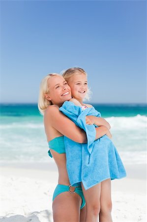 sandi model - Mother with her daughter in her towel Stock Photo - Budget Royalty-Free & Subscription, Code: 400-04331327