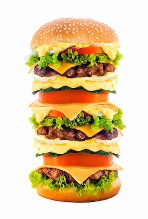 simsearch:400-06090558,k - big tasty cheeseburger isolated on white background Stock Photo - Budget Royalty-Free & Subscription, Code: 400-04331504