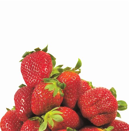 simsearch:400-05370991,k - Few Fresh Strawberries isolated on white background Stock Photo - Budget Royalty-Free & Subscription, Code: 400-04331516