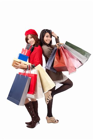 simsearch:400-04904785,k - Two happy shopping  beautiful girls with the bags Stock Photo - Budget Royalty-Free & Subscription, Code: 400-04331998
