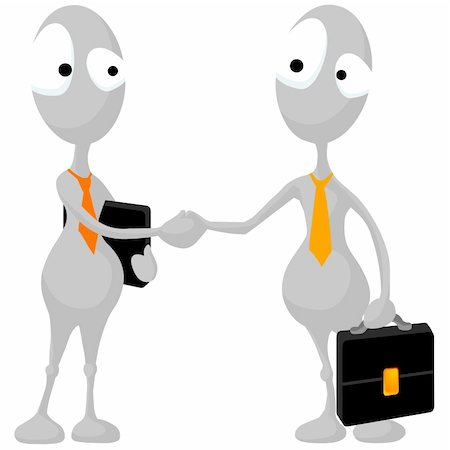 regisser_com (artist) - Two aliens with briefcases shaking hands with each other. Stock Photo - Budget Royalty-Free & Subscription, Code: 400-04333057