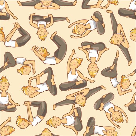 simsearch:400-04337089,k - seamless yoga girl pattern Stock Photo - Budget Royalty-Free & Subscription, Code: 400-04333142