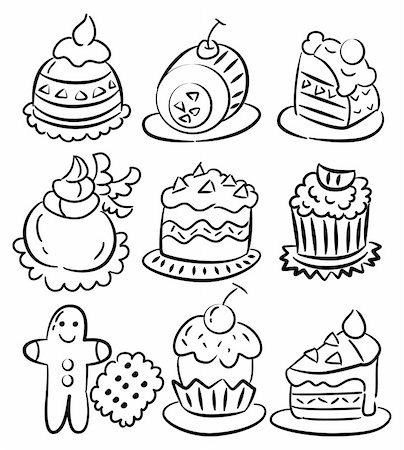 hand draw cartoon cake icon Stock Photo - Budget Royalty-Free & Subscription, Code: 400-04333208