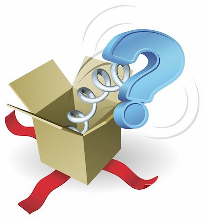 query - A question mark springing out of a box conceptual illustration. Stock Photo - Budget Royalty-Free & Subscription, Code: 400-04333461