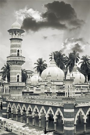 simsearch:877-08897949,k - Mosque scenery with famous KL landmark, Masjid Jamek, in Kuala Lumpur, Malaysia, Asia. Stock Photo - Budget Royalty-Free & Subscription, Code: 400-04344642