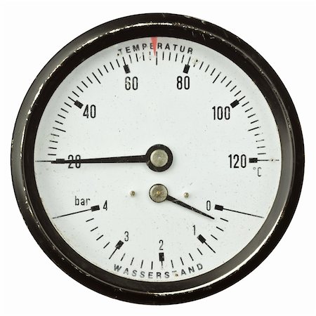dial (measuring gauge) - Old circular industrial temperature and pressure meter, thermometer. Photographie de stock - Aubaine LD & Abonnement, Code: 400-04345079