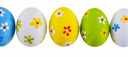 simsearch:700-01173313,k - Hand painted green, white, yellow easter eggs isolate Stock Photo - Budget Royalty-Free & Subscription, Code: 400-04345639