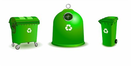 simsearch:400-04917651,k - Recycle bins - two bigger and a small one Stock Photo - Budget Royalty-Free & Subscription, Code: 400-04345918