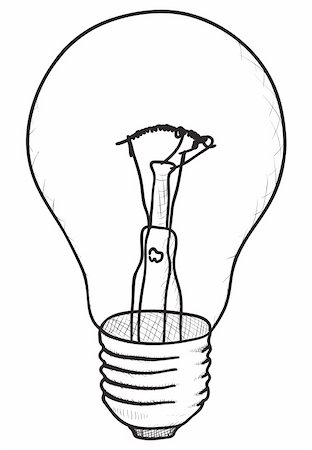 A simple monochrome vector sketch - a light bulb eps8 Stock Photo - Budget Royalty-Free & Subscription, Code: 400-04346803