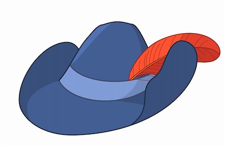simsearch:400-05287348,k - Dark blue musketeer's a felt hat with a red feather Stock Photo - Budget Royalty-Free & Subscription, Code: 400-04346881