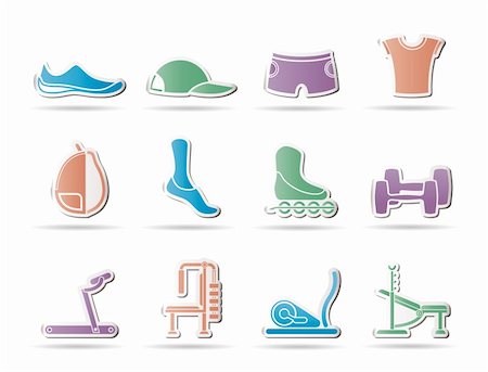 footwear icons - sports equipment and objects icons - vector icon set 1 Stock Photo - Budget Royalty-Free & Subscription, Code: 400-04346915