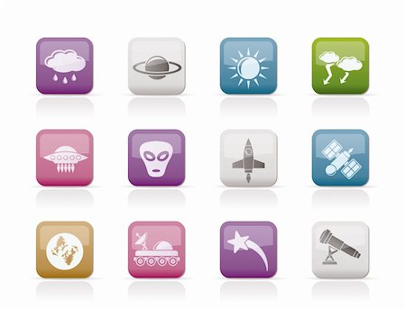 simsearch:400-04378006,k - Astronautics and Space and univerce Icons - Vector Icon Set Stock Photo - Budget Royalty-Free & Subscription, Code: 400-04346910
