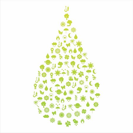 sun snowflake leaf symbol - ecological drop made of icons Stock Photo - Budget Royalty-Free & Subscription, Code: 400-04346947