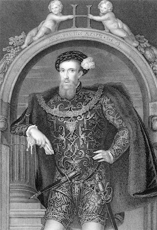 simsearch:400-05228888,k - Henry Howard, Earl of Surrey, KG, Earl Marshal (1517-1547) on engraving from 1838. English aristocrat, and one of the founders of English Renaissance poetry. Engraved by J.Cochran and publised by J.F.Tallis, London & New York. Stock Photo - Budget Royalty-Free & Subscription, Code: 400-04346987