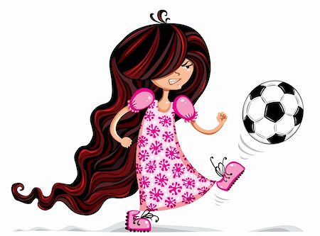 Little girl playing soccer. Stock Photo - Budget Royalty-Free & Subscription, Code: 400-04347019