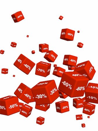simsearch:400-04011910,k - Red boxes with the goods at a discount. Objects isolated over white Stock Photo - Budget Royalty-Free & Subscription, Code: 400-04347648