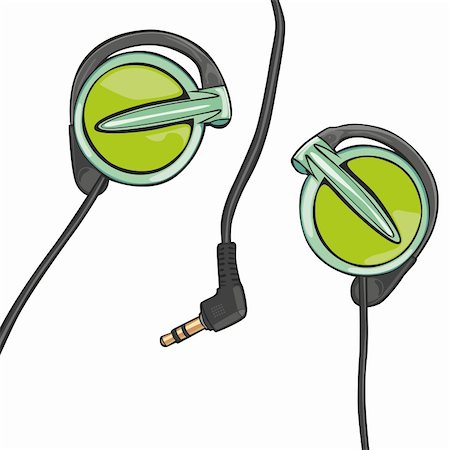 simsearch:400-04300097,k - fully editable vector illustration of earphones isolated on white Stock Photo - Budget Royalty-Free & Subscription, Code: 400-04348395