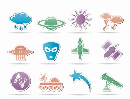 simsearch:400-04378006,k - Astronautics and Space and univerce Icons - Vector Icon Set Stock Photo - Budget Royalty-Free & Subscription, Code: 400-04348714