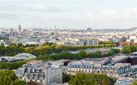 Paris cityscape - view from the Eiffel tower Stock Photo - Budget Royalty-Free & Subscription, Code: 400-04348740