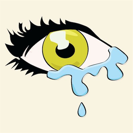 female eyes drawing - Cartoon illustration of a woman's eye crying Stock Photo - Budget Royalty-Free & Subscription, Code: 400-04349046