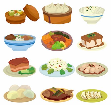food in the restaurant cartoon - cartoon Chinese food icon Stock Photo - Budget Royalty-Free & Subscription, Code: 400-04349132