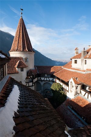 Top view of the courtyard of the castle of Vlad Tepes in Bran in Transylvania Stock Photo - Budget Royalty-Free & Subscription, Code: 400-04349359