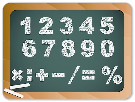 simsearch:400-04340181,k - Vector - Chalk Numbers on Blackboard Photographie de stock - Aubaine LD & Abonnement, Code: 400-04340181