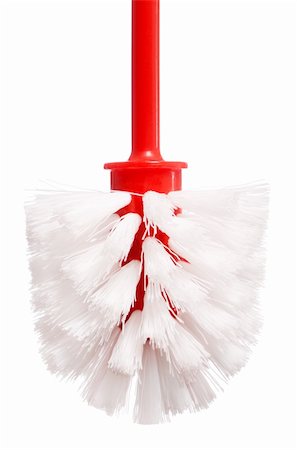 simsearch:400-05303863,k - Close up of plastic red toilet brush on a white background Stock Photo - Budget Royalty-Free & Subscription, Code: 400-04340457