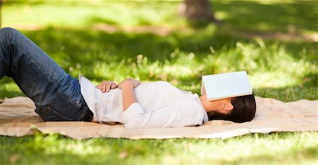 Woman sleeping with her book Stock Photo - Budget Royalty-Free & Subscription, Code: 400-04341404