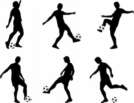 running cups - soccer players silhouettes collection - vector Stock Photo - Budget Royalty-Free & Subscription, Code: 400-04342448