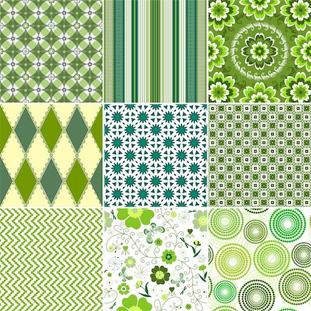 falling green leaves white background - Big collection green and white seamless patterns (vector) Stock Photo - Budget Royalty-Free & Subscription, Code: 400-04343873