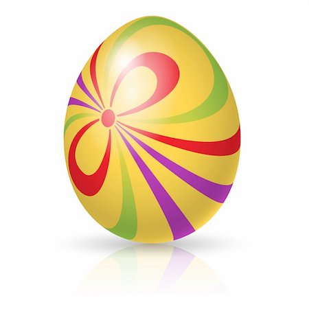 pysanka - Single easter egg.  Gift. Vector illlustration on white Stock Photo - Budget Royalty-Free & Subscription, Code: 400-04354930