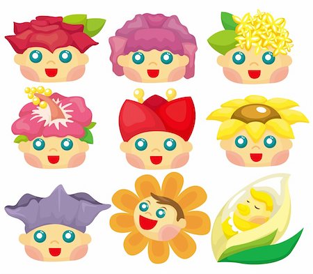 simsearch:400-04915526,k - cartoon flower face icon Stock Photo - Budget Royalty-Free & Subscription, Code: 400-04355178