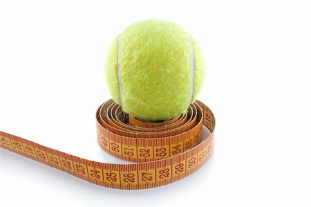 simsearch:400-04833689,k - Tennis ball and  measuring tape on  white background Stock Photo - Budget Royalty-Free & Subscription, Code: 400-04355212