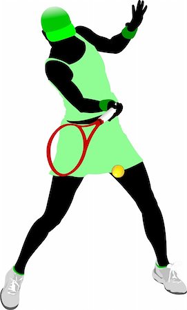 simsearch:400-05277759,k - Tennis player. Colored Vector illustration for designers Stock Photo - Budget Royalty-Free & Subscription, Code: 400-04355609