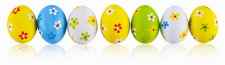 simsearch:700-01173313,k - Hand painted green, white, yellow easter eggs isolate Stock Photo - Budget Royalty-Free & Subscription, Code: 400-04355637
