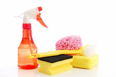 simsearch:400-04287497,k - cleaning supplies isolated on a white background Stock Photo - Budget Royalty-Free & Subscription, Code: 400-04355651