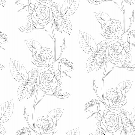 simsearch:400-05686210,k - Rose seamless flower background, vector illustration. Stock Photo - Budget Royalty-Free & Subscription, Code: 400-04355756