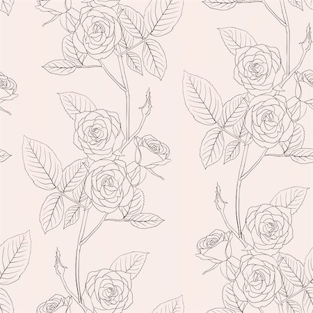 simsearch:400-05686210,k - Rose seamless flower background, vector illustration. Stock Photo - Budget Royalty-Free & Subscription, Code: 400-04355757