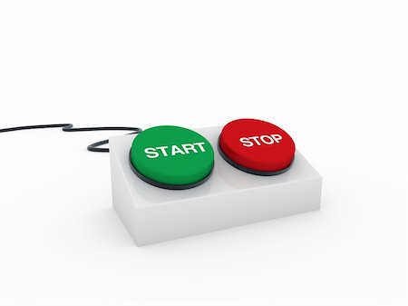 3d button stop start red green push switch Photographie de stock - Aubaine LD & Abonnement, Code: 400-04356041
