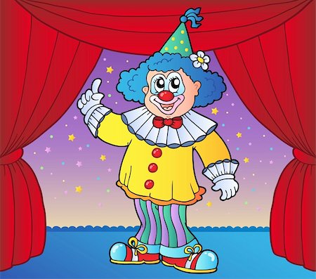 simsearch:400-04236834,k - Clown on circus stage 2 - vector illustration. Stock Photo - Budget Royalty-Free & Subscription, Code: 400-04356329