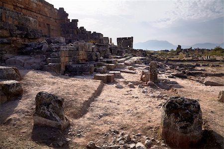 simsearch:400-06642892,k - the ruins of the ancient city of Hierapolis on the hill Pamukkale, Turkey. Artistic colors added. Stock Photo - Budget Royalty-Free & Subscription, Code: 400-04356384