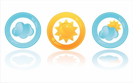 set of 3 glossy weather buttons Stock Photo - Budget Royalty-Free & Subscription, Code: 400-04356529