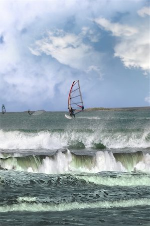 simsearch:400-03992760,k - surfers windsurfing in the maharees in county kerry ireland during a storm Stock Photo - Budget Royalty-Free & Subscription, Code: 400-04356595