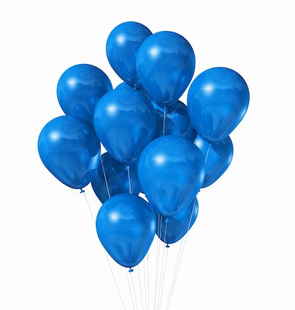 3D blue air balloons isolated on white background Stock Photo - Budget Royalty-Free & Subscription, Code: 400-04358214