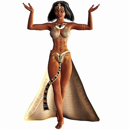 Cleopatra, the last female pharaoh - isolated on white Stock Photo - Budget Royalty-Free & Subscription, Code: 400-04350380