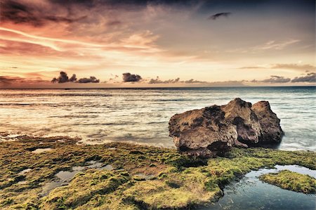 simsearch:400-05741371,k - Beautiful seascape. Stone on the foreground. Philippines Stock Photo - Budget Royalty-Free & Subscription, Code: 400-04350785