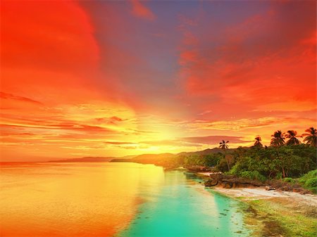 simsearch:400-04418173,k - Beautiful seascape. Coastline at sunset time. Philippines Stock Photo - Budget Royalty-Free & Subscription, Code: 400-04350787